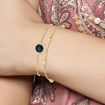 Lot de 2 bracelets SC Bohème en Acier Finement doré orné de cristaux scintillants