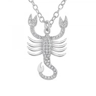 Collier signe astrologique scorpion orné de Cristaux scintillants SC Crystal en Métal rhodié