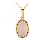 Collier SC Bohème orné d'un quartz rose en Métal rhodié Finement doré