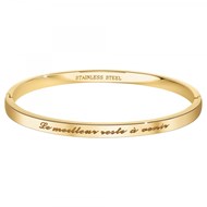 Le meilleur reste à venir - Bracelet SC Crystal en Acier Finement doré