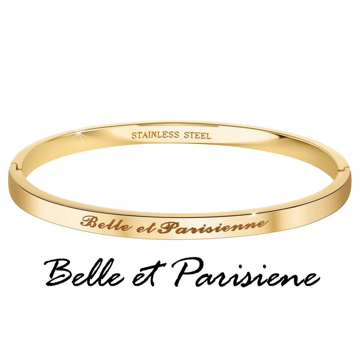 Belle et Parisienne - Bracelet SC Crystal en Acier Finement doré - vue 3
