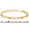 La meilleure soeur du monde - Bracelet SC Crystal en Acier Finement doré - vue V3