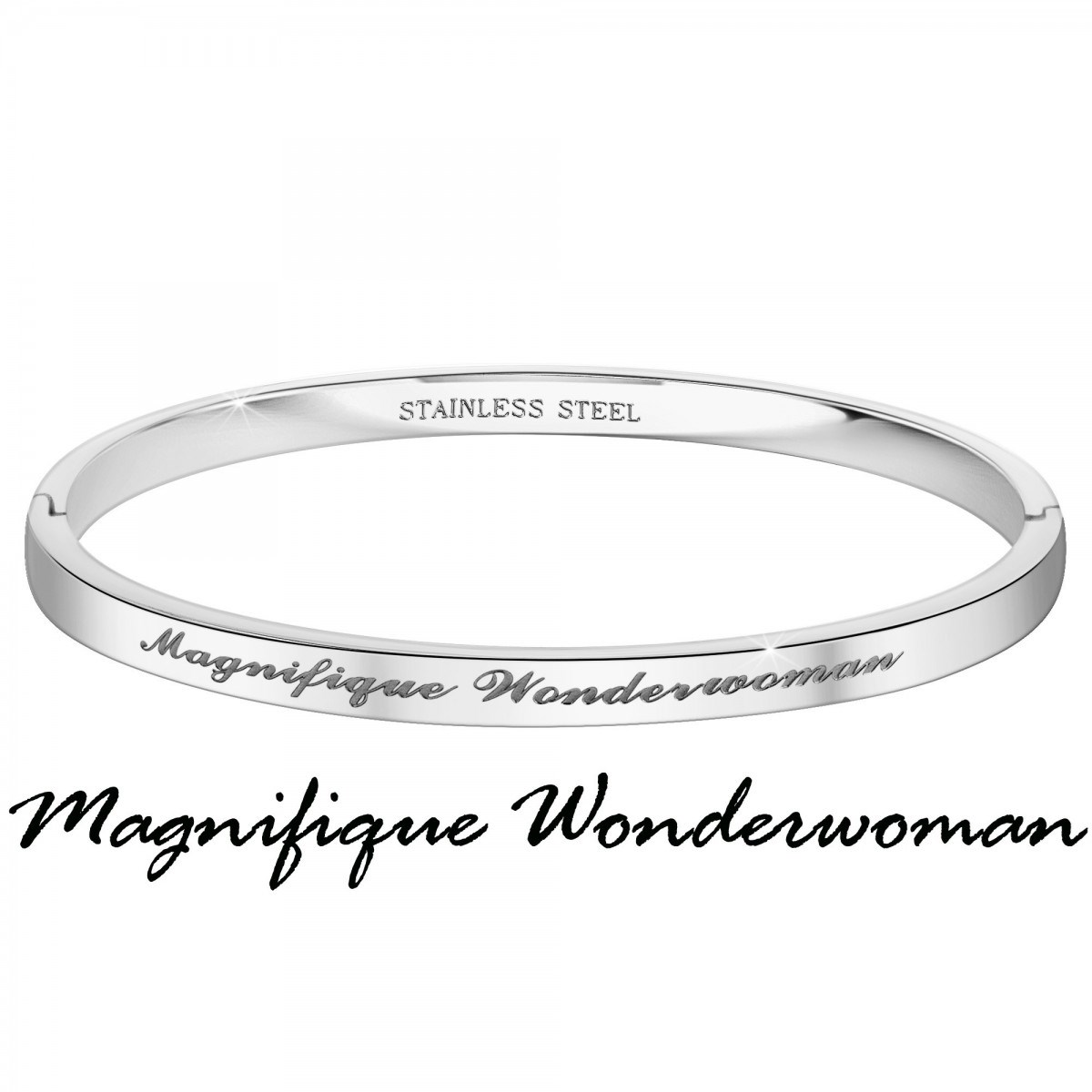 Magnifique Wonderwoman - Bracelet SC Crystal en Acier Rhodié argenté - vue 3