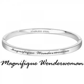Magnifique Wonderwoman - SC Crystal armband in verzilverd gerhodineerd staal