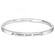 Je t'aime mon coeur - Bracelet SC Crystal en Acier Rhodié argenté