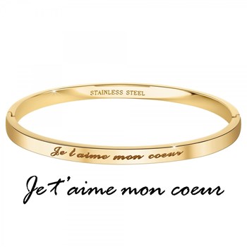 Je t'aime mon coeur - SC Crystal armband in fijn verguld staal