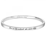 Tu es le soleil de ma vie - Bracelet SC Crystal en Acier Rhodié argenté
