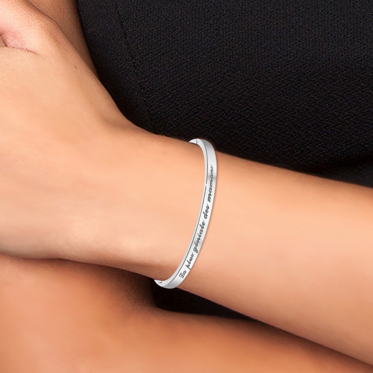 La plus géniale des mamans - Bracelet SC Crystal en Acier Rhodié argenté - vue 2