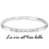 La vie est très belle - Bracelet SC Crystal en Acier Rhodié argenté - vue V3