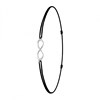 Bracelet infini et élastique noir SC Bohème en Acier Rhodié argenté - vue V1