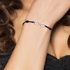 Bracelet infini et élastique noir SC Bohème en Acier Rhodié argenté - vue V2