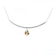 Collier orné d'un cristal scintillants SC Crystal en Métal rhodié