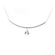 Collier orné d'un cristal scintillants SC Crystal en Métal rhodié