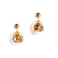 Boucles d'oreille verre de Murano et feuilles d'or ou argent Douce