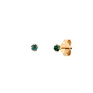 Boucles d'oreilles dorées à l'or fin cristal vert PARIS