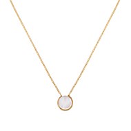 Collier doré à l'or fin nacre blanche LADY