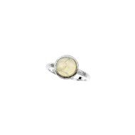 BAGUE PREHNITE ARGENT RHODIE 925