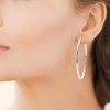 Boucles d'oreilles Brillaxis argent rhodié 60mm - vue V2