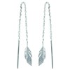 Boucles d'oreilles Brillaxis plumes pendantes argent - vue V1