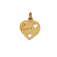 Pendentif Brillaxis Coeur ' Je t'aime' plaqué or