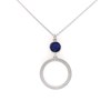 Collier Saunier argent cercle lapiz lazuli - vue V2
