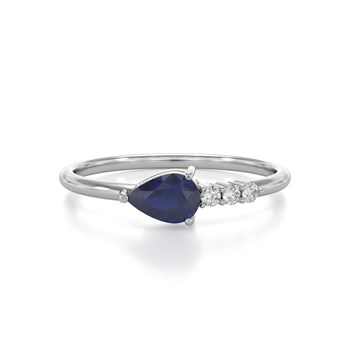 Ring ADEN Sapphire and diamonds on Silver 925 1.176