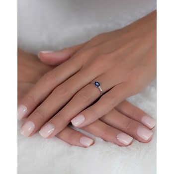 Ring ADEN Sapphire and diamonds on Silver 925 1.176