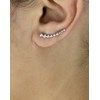 Boucles d'oreilles grimpantes contour de lobe serti d'oxyde de zirconium clos rond Argent 925 Rhodié - vue V2