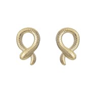 Boucles d'oreilles animal serpent enroulé Plaqué or 750 3 microns