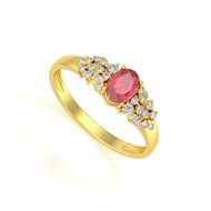 Bague ADEN Or 585 Jaune Rubis et diamants 2.934grs