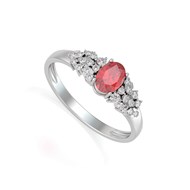 Bague ADEN Or 585 Blanc Rubis et diamants 2.934grs