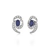 Boucles d'oreilles ADEN Saphir et Diamants sur Argent 925 2.6grs - vue V4