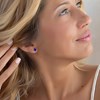 Boucles d'oreilles saphir ovale : la touche chic et glamour pour votre look | Aden Boutique - vue V3