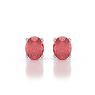 Boucles d'oreilles ADEN Rubis Forme Ovale sur Argent 925 1.02grs