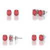 Boucles d'oreilles rubis ovale en argent 925 : élégantes et raffinées | Aden Boutique - vue V2