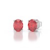 Boucles d'oreilles rubis ovale en argent 925 : élégantes et raffinées | Aden Boutique - vue V3
