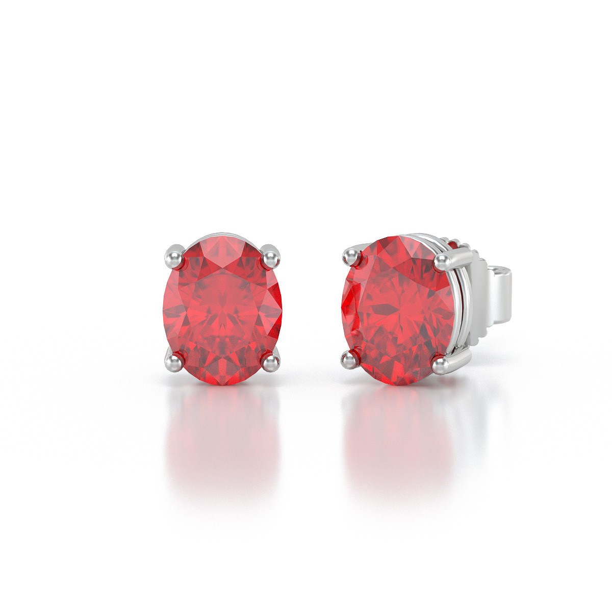 Boucles d'oreilles rubis ovale en argent 925 : élégantes et raffinées | Aden Boutique - vue 3