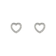 Boucles d'oreilles Coeur Or Blanc et Diamant