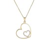 Pendentif Coeur Or Jaune et oxydes de zirconium  'Féru d'Amour' + chaîne argent doré offerte - vue V1