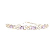 Bracelet chaine Or Jaune 'Launceston' Diamants 0,42 carat et Améthyste 2,8 carat