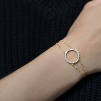 Silver Bracelet Gold Circle Of Life Set