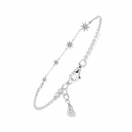 Bracelet Argent Rhodié Motif étoiles+ 3cm,15.5 cmcm