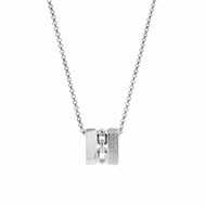 Collier Argent Rhodié Sissi Sertie De Zirconium Blanc