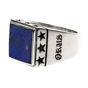 Mannen Lapis zilveren ster chevalière