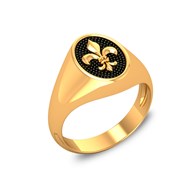 Bague ADEN Or 585 Jaune Homme Fleur de Lys 6.5grs