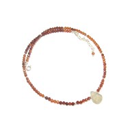 Collier Grenat Hessonite Et Labradorite