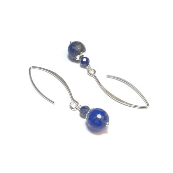 Boucles D'Oreilles Lapis-Lazuli Argent 925