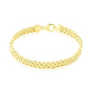 Bracelet Or 18 Carats 750/000 Maille Corde Triple Jaune - Femme