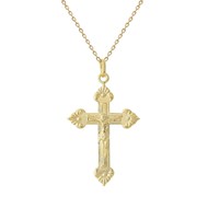 Collier croix crucifix Christ Plaqué OR 750 3 microns