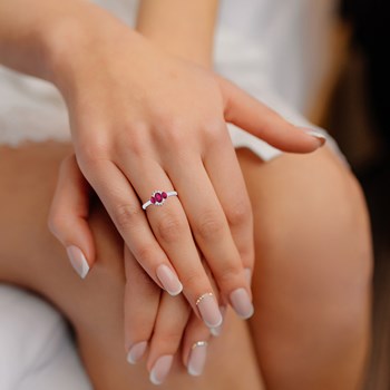 Bague ADEN Rubis et diamants sur Argent 925 1.358grs